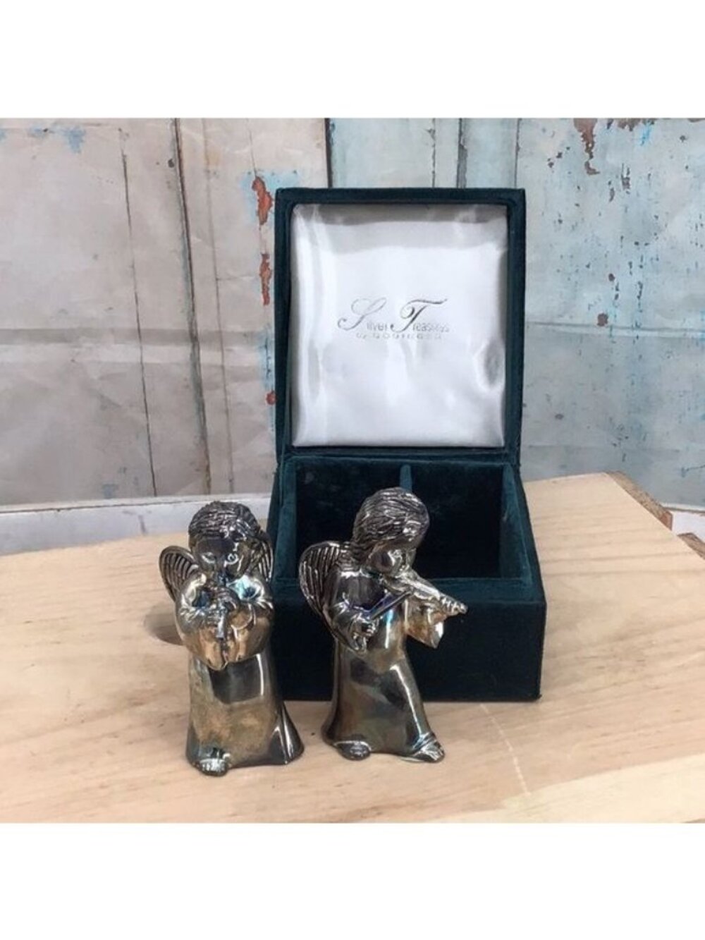 Silver Treasures By Godinger Angel Figurines Set In Gift Box - Silverplated Coll